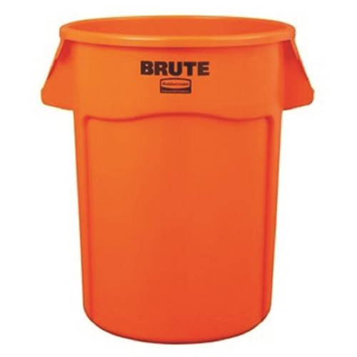 Rubbermaid Commercial Products Brute 32 Gal. High Visibility Orange Round Vented Trash Can