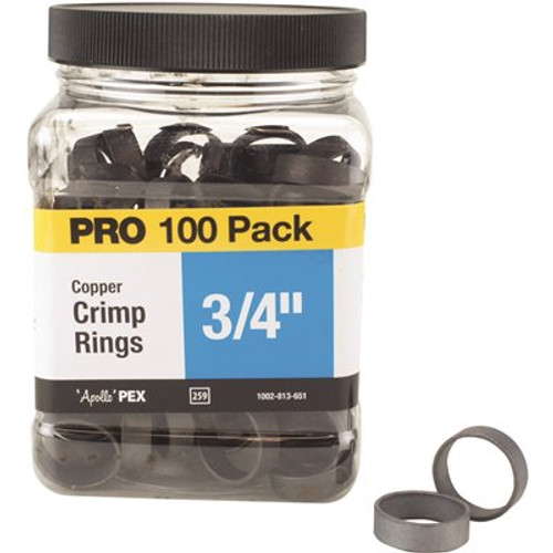 Apollo 3/4 in. Copper Crimp Ring Pro Pack