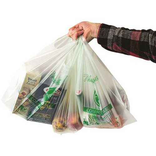 Natur-Bag Green Reusable and Compostable Grocery Bag 16.5 in. x 19.5 in. 0.75mil (500 per case)