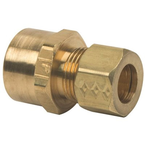 BrassCraft 1/2 in. Non Sweat x 3/8 in. O.D. Brass Drill Through No Tube Stop Adapter