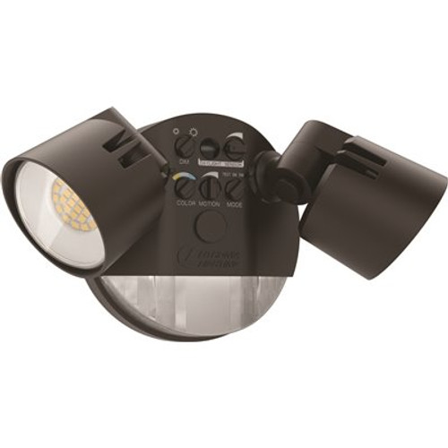 Lithonia Lighting Contractor Select HGX Dark Bronze Motion Activated Outdoor Integrated LED Flood Light with Photocell