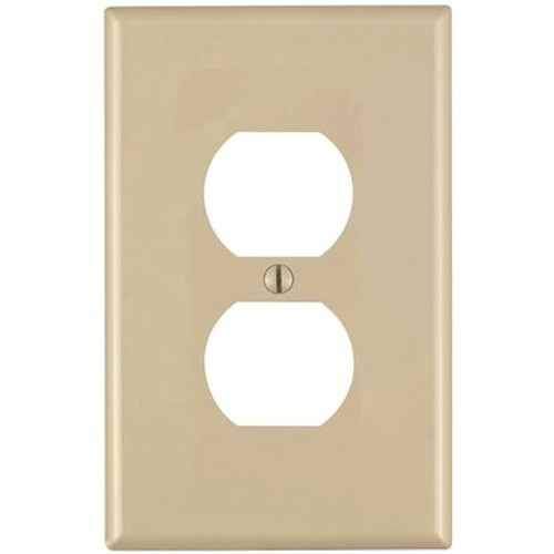 Leviton 1-Gang Ivory Midway Duplex Outlet Nylon Wall Plate