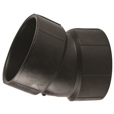 VPC 3 in. ABS Plastic DWV 45-Degree Hub x Hub Short Bend Elbow Fitting