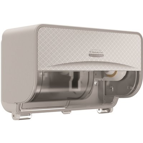 Coreless Standard Roll Toilet Paper Dispenser 2 Roll Horizontal (53698), Silver Mosaic Design Faceplate; 1 / Case