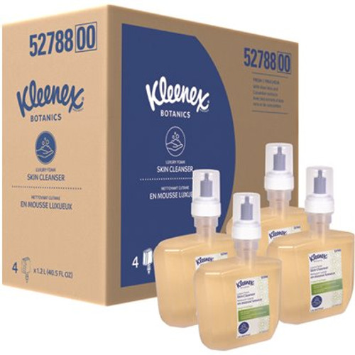 Kleenex Botanics Luxury Foam Skin Cleanser, Clear, Fresh Scent, 1.2 L, 4 Bottles/Case
