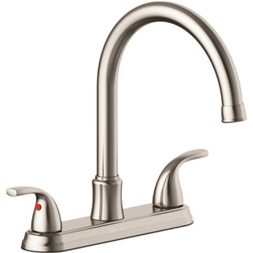 Seasons Seasons Raleigh Double-Handle Gooseneck Kitchen Faucet in Stainless Steel Seasons Seasons Raleigh Double-Handle Gooseneck Kitchen Faucet in Stainless Steel