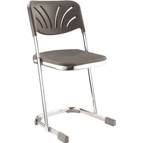 National Public Seating 18 in. Elephant Z-Stool With Backrest, Black Seat and Chrome Frame National Public Seating 18 in. Elephant Z-Stool With Backrest, Black Seat and Chrome Frame
