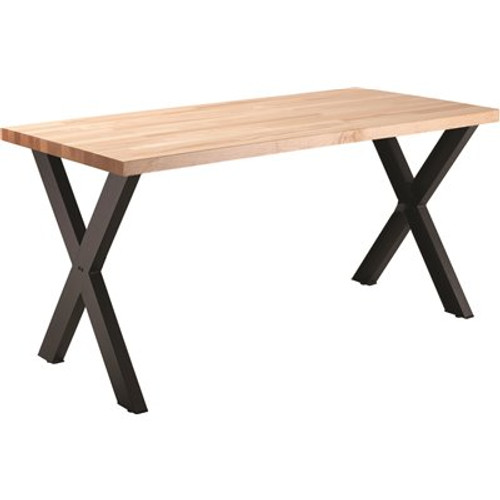 National Public Seating Collaborator Table, 30" x 72" x 30" H, Butcherblock top with Metal Frame (Seats 6 )