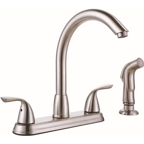 Premier Sanibel 2-Handle Standard Kitchen Faucet with Side Sprayer in Brushed Nickel