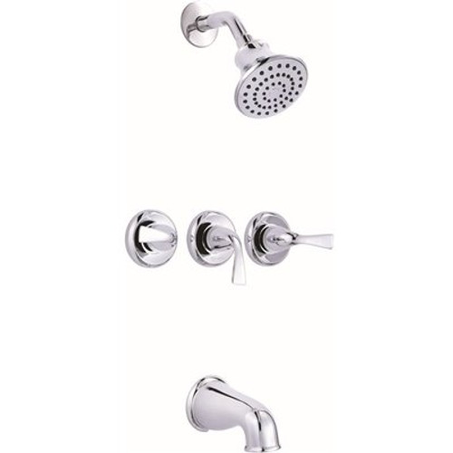 Premier Sanibel 3-Handle 1- -Spray Tub and Shower Faucet in Chrome (Valve Included)
