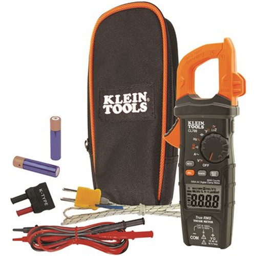 Klein Tools 600 Amp AC True RMS Auto-Ranging Digital Clamp Meter with Temp