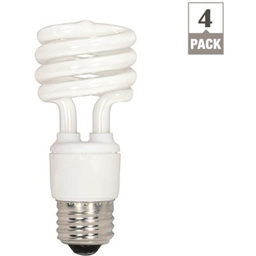 SATCO|Satco 60-Watt Equivalent T2 Medium Base CFL Light Bulb, Cool White (4-Pack)