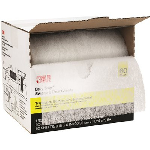 3M 8 in x 6 in Easy Trap Sweep and Dust Sheets (60 Sheets per Roll) (8 Rolls per Case)