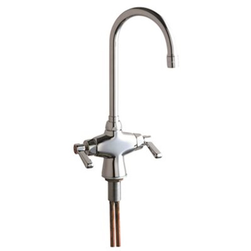 Chicago Faucets Hot and Cold 2-Handle Mixing Sink Utility Faucet 1.5 GPM in Chrome Lead Free