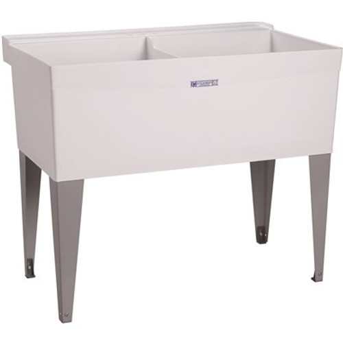 MUSTEE Utilatub 40 in. x 24 in. x 33 in. Thermoplastic Floor Mount Utility Tub in White