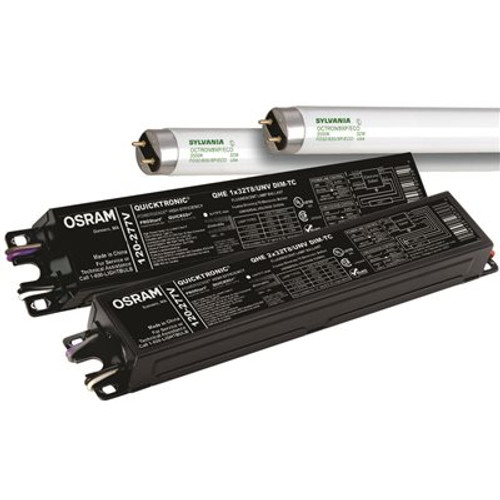 SYLVANIA QUICKTRONIC POWERSENSE FLUORESCENT ELECTRONIC BALLAST, 4 X 32 WATT T8, 120 - 277 VOLTS, DIMMABLE, 10 PER CASE