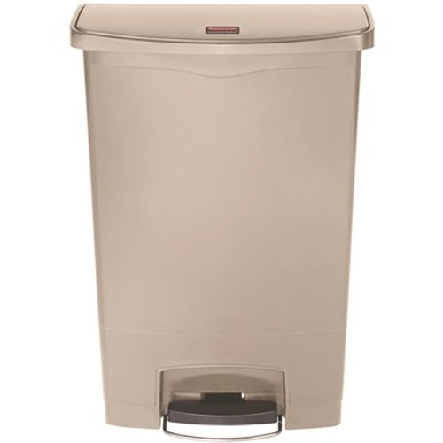 Rubbermaid Commercial Products Slim Jim Step-On 24 Gal. Beige Plastic Front Step Trash Can