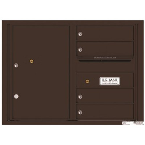 Florence Versatile 4-Tenant Compartments 1-Parcel Locker Compartments Wall-Mount 4C Mailbox Suite