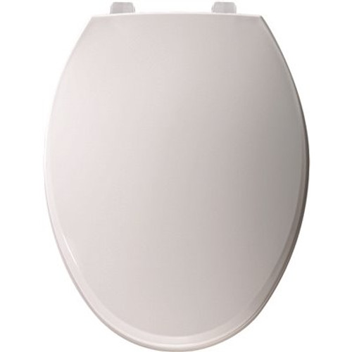 BEMIS Hospitality Commercial Elongated Closed Front Plastic Toilet Seat in White Never Loosens