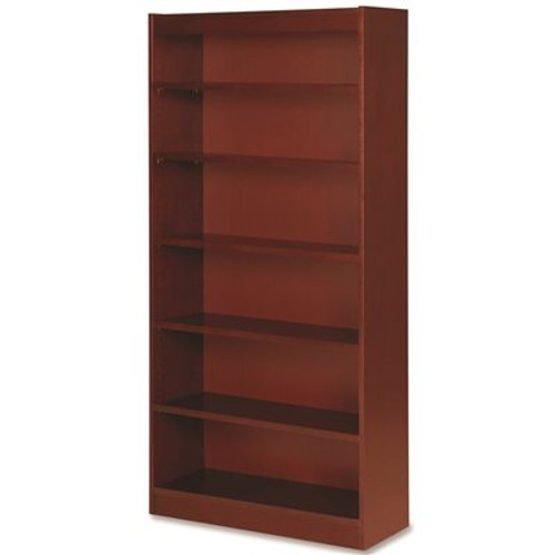 LORELL PANEL BOOKCASE, 6 SHELVES, CHERRY, 36X12X72 IN.