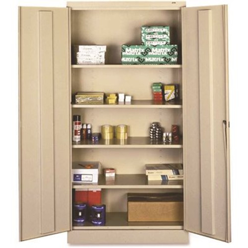 Tennsco 36 in. x 18 in. x 72 in. Storage Cabinets with Reinforced Doors, Full-Height, Security Lock Putty