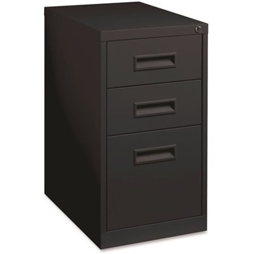 Lorell 15 in. x 19 in. x 28 in. 4-Drawer Black Box/Box/File Mobile Pedestal Files