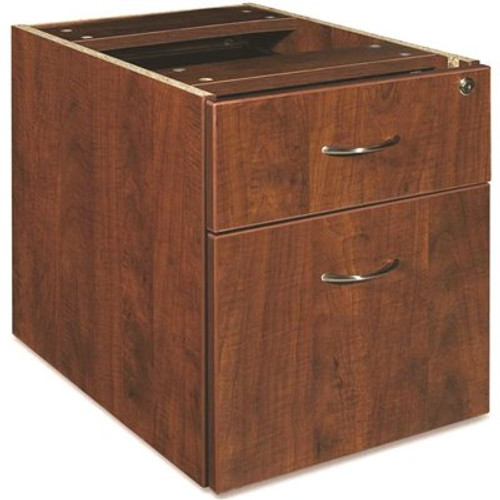 Lorell Essentials 15.5 in. W Rectangular Cherry Pedestal File Cabinet with 2-Drawers