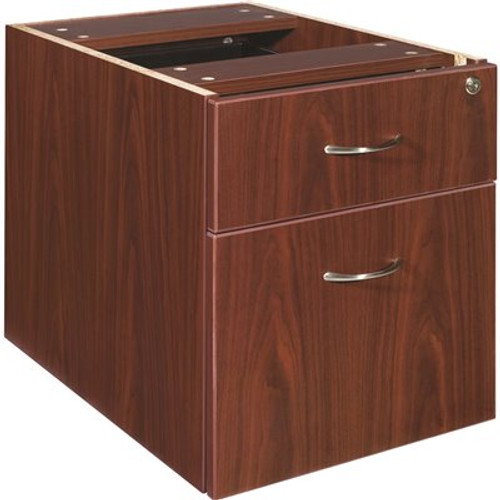 Lorell Essentials Mahogany with 2-Drawers and Double Pedestal Pedestal File Cabinet