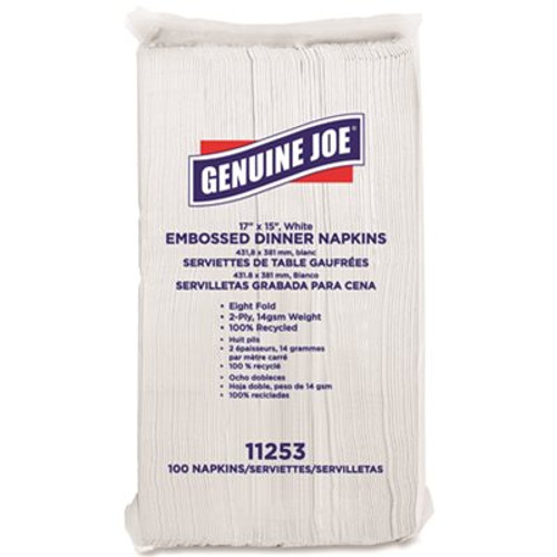 Genuine Joe Embossed Dinner Napkins