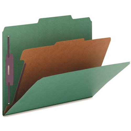 Nature Saver Cleared Top-Dab 8-1/2 in. x 14 in. Classification Folder with 2 in. Expansion and 1-Dividers, Green