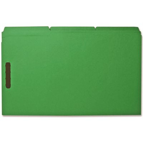 SPARCO PRODUCTS SPARCO COLORED FASTENER FOLDER, 1/3 TAB, GREEN, 8-1/2X14 IN.