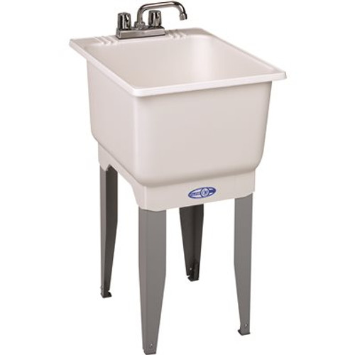 MUSTEE Utilatub Combo 18 in. x 23.5 in. x 33 in. Co-Polypure Floor Mount Laundry Tub