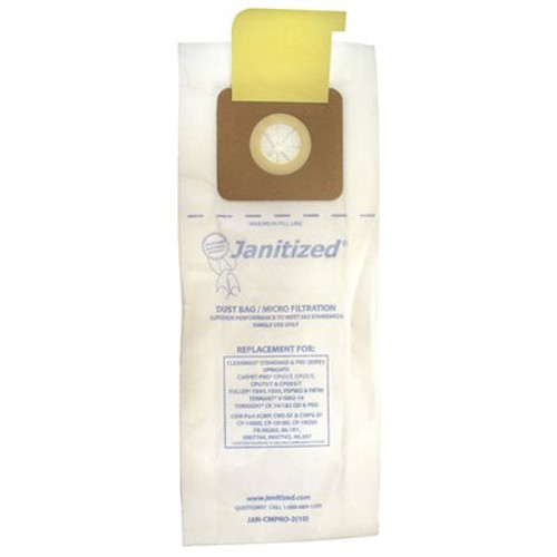 JANITIZED Vacuum Bag for Cleanmax Pro and Standard 10 Bags/Pack + Secondary Filters Equivalent to CMP, 9007744