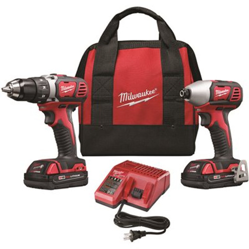 Milwaukee M18 18V Lithium-Ion Cordless Drill Driver/Impact Driver Combo Kit (2-Tool) W/ Two 1.5Ah Batteries, Charger Tool Bag