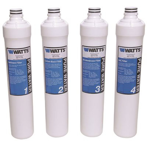 Watts Pure Water Master Filter Pack for Kwik Change 4-Stage Under-Sink Reveres Osmosis System