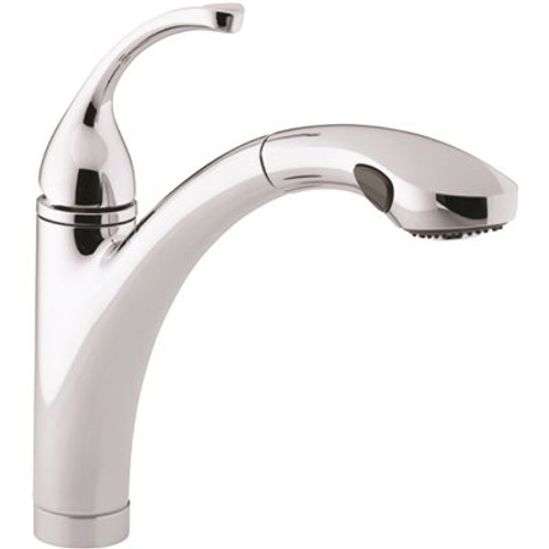 KOHLER Forte Single-Handle Pull-Out Sprayer Kitchen Faucet With MasterClean Spray Face in Polished Chrome KOHLER Forte Single-Handle Pull-Out Sprayer Kitchen Faucet With MasterClean Spray Face in Polished Chrome