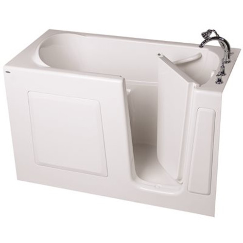 AMERICAN STANDARD GELCOAT WALK-IN BATH, SOAKER, RIGHT-HAND WITH QUICK DRAIN AND FAUCET, WHITE, 30 IN. X 60 IN.
