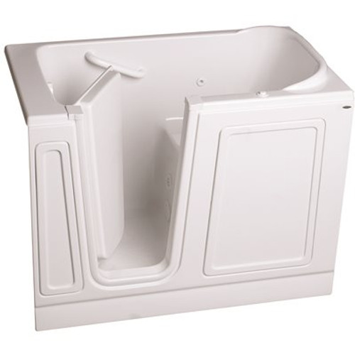 AMERICAN STANDARD GELCOAT WALK-IN BATH, WHIRLPOOL, LEFT-HAND WITH QUICK DRAIN AND FAUCET, WHITE, 30 IN. X 51 IN.