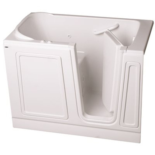 AMERICAN STANDARD GELCOAT WALK-IN BATH, COMBINATION, RIGHT-HAND WITH QUICK DRAIN AND FAUCET, WHITE, 30 IN. X 51 IN.
