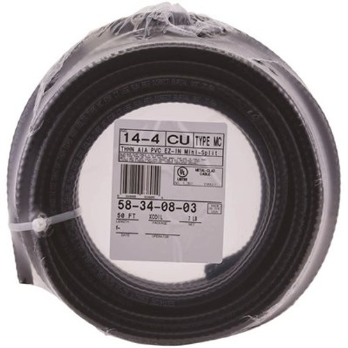 Southwire 50 ft. 14/4 Stranded CU EZ-In Mini-Split MC (Metal Clad) Cable