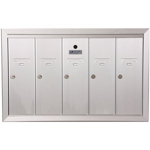 Florence 1250 Vertical Series 5-Compartment Aluminum Recess-Mount Mailbox