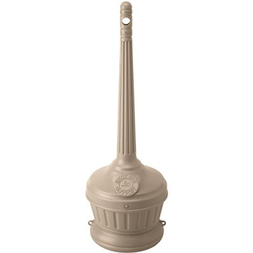 COMMERCIAL ZONE Smoker's Outpost 1.25 Gal. Beige Seated Cigarette Receptacle Outdoor Ashtray