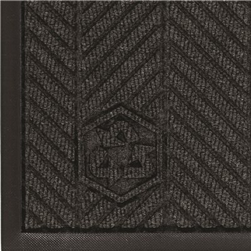M+A Matting WaterHog Eco Elite Classic Black Smoke 35 in. x 59 in. Universal Cleated Backing Indoor / Outdoor Mat