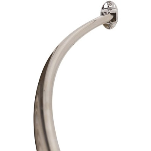 Premier 60 in. Never Rust Permanent Mount Curved Shower Rod in Chrome (6-Box)