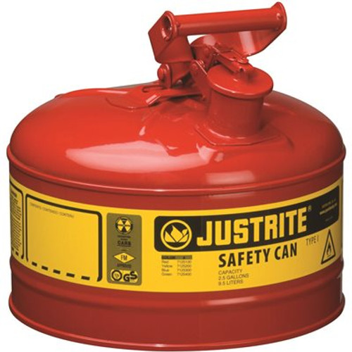 JUSTRITE MFG SFTY CAN 2.5 GAL RED