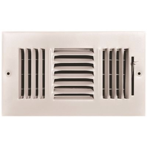 TruAire 8 in. x 4 in. 3-Way Steel Wall/Ceiling Register TruAire 8 in. x 4 in. 3-Way Steel Wall/Ceiling Register