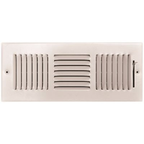 TruAire 12 in. x 4 in. 3-Way Steel Wall/Ceiling Register TruAire 12 in. x 4 in. 3-Way Steel Wall/Ceiling Register