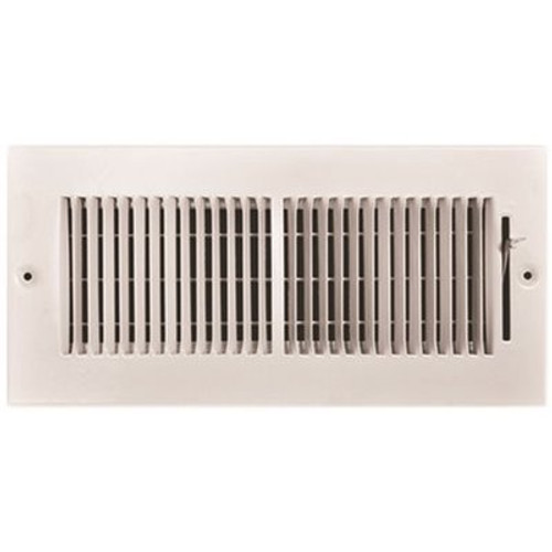 TruAire 10 in. x 4 in. 2-Way Steel Wall/Ceiling Register 1/3 in. Fin Spacing TruAire 10 in. x 4 in. 2-Way Steel Wall/Ceiling Register 1/3 in. Fin Spacing