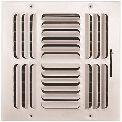 TruAire 10 in. x 10 in. 4 Way Stamped Curved Blade Wall/Ceiling Register TruAire 10 in. x 10 in. 4 Way Stamped Curved Blade Wall/Ceiling Register