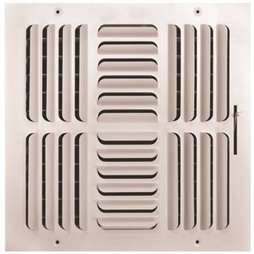 TruAire 12 in. x 12 in. 4 Way Stamped Curved Blade Wall/Ceiling Register TruAire 12 in. x 12 in. 4 Way Stamped Curved Blade Wall/Ceiling Register